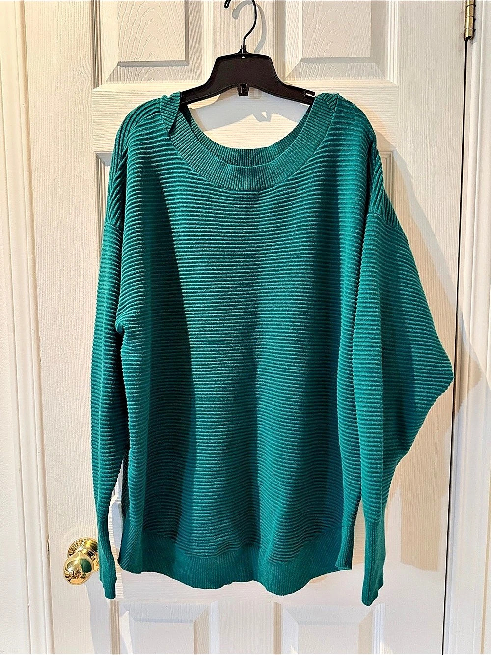 131 - Offline by Aerie Ribbed Scoop Neck Sweater in Green Size Large